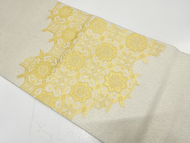 JAPANESE KIMONO / ANTIQUE FUKURO OBI / SILK / FLOWER SHOKKO PATTERN